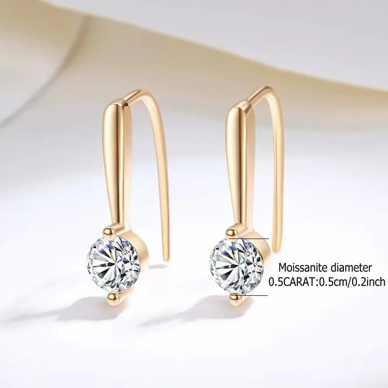 Moissanite Earrings – 925 Sterling Silver Fashion Jewelry for Women