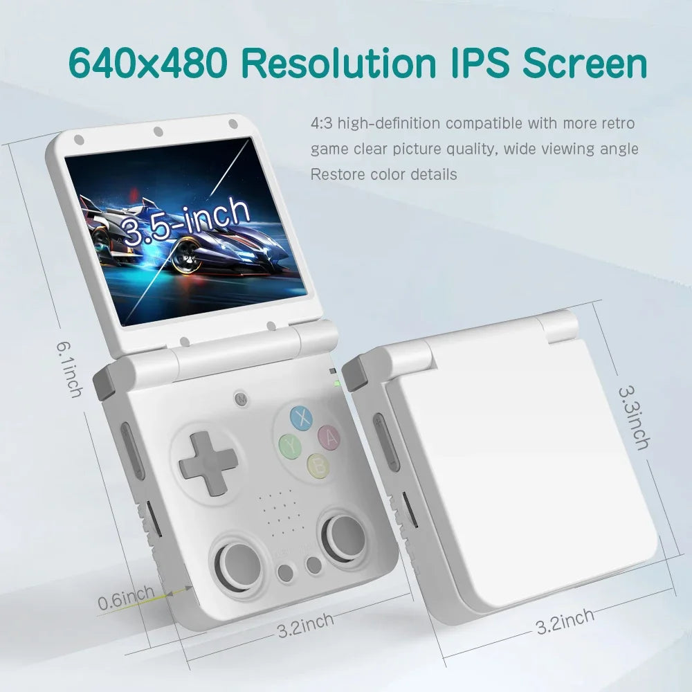 MIYOO Flip V2 Handheld Game Console – 3.5'' IPS Screen, Linux System, Onion OS, Free Storage Bag | Ultimate Retro Gaming Gift