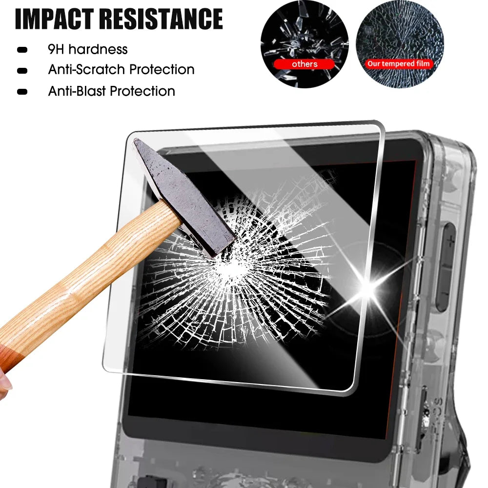 Tempered Glass + EVA Storage Case Set for R36S/R35S | Console Screen Protector & Carry Bag Accessories Kit