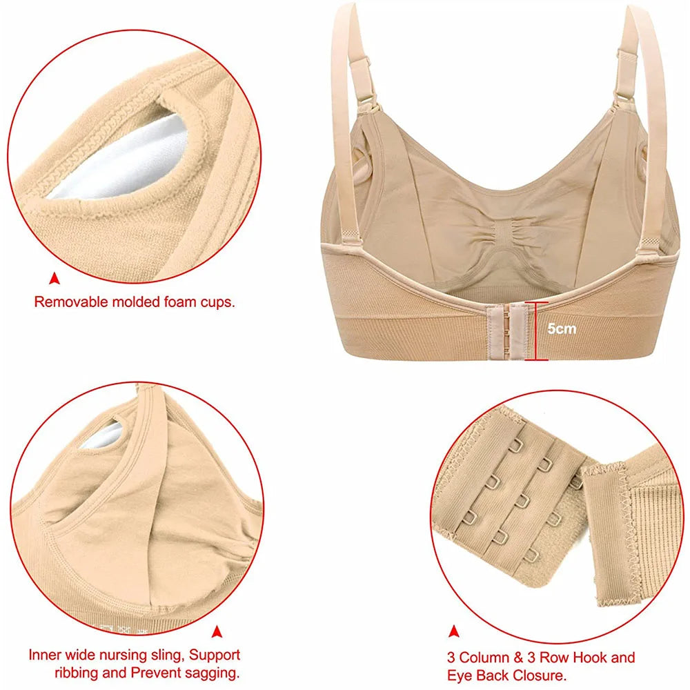 1/3pcs Wirefree Maternity Nursing Bras β Breathable Breastfeeding Bra for Pregnant Women