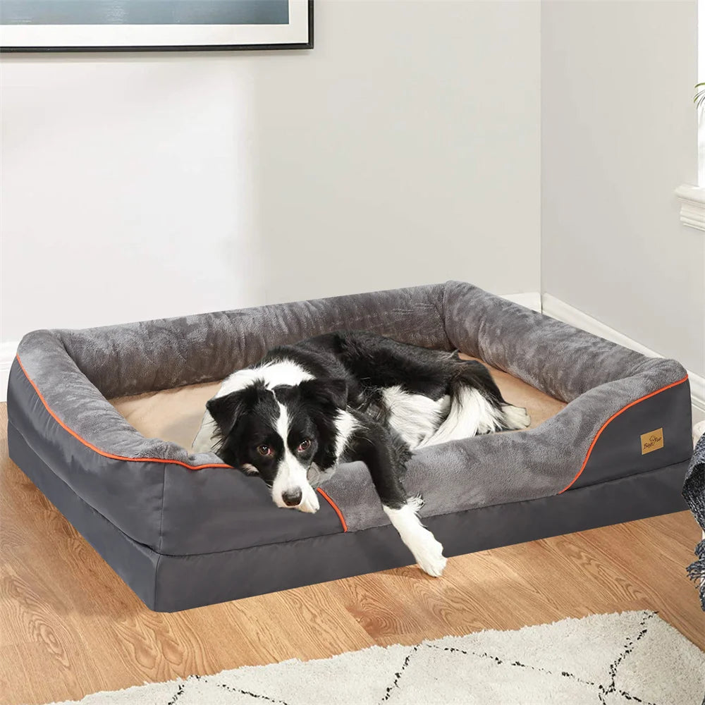 Jumbo Orthopedic Memory Foam Dog Bed With Washable Cover
