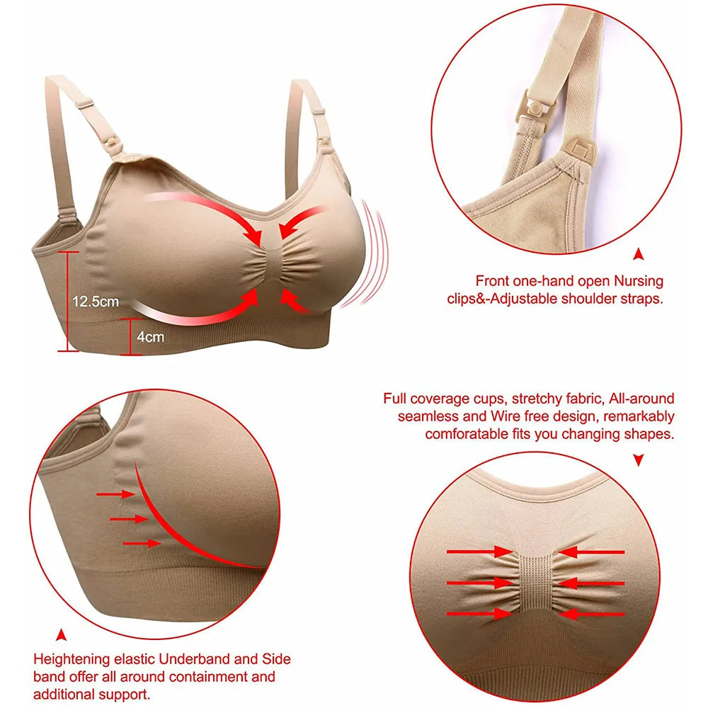 1/3pcs Wirefree Maternity Nursing Bras β Breathable Breastfeeding Bra for Pregnant Women