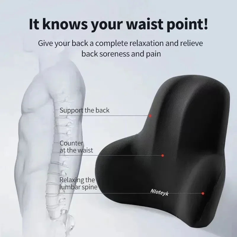 Memory Foam Car Neck Cushion & Lumbar Support Pillow – Universal Car Seat Comfort Accessories