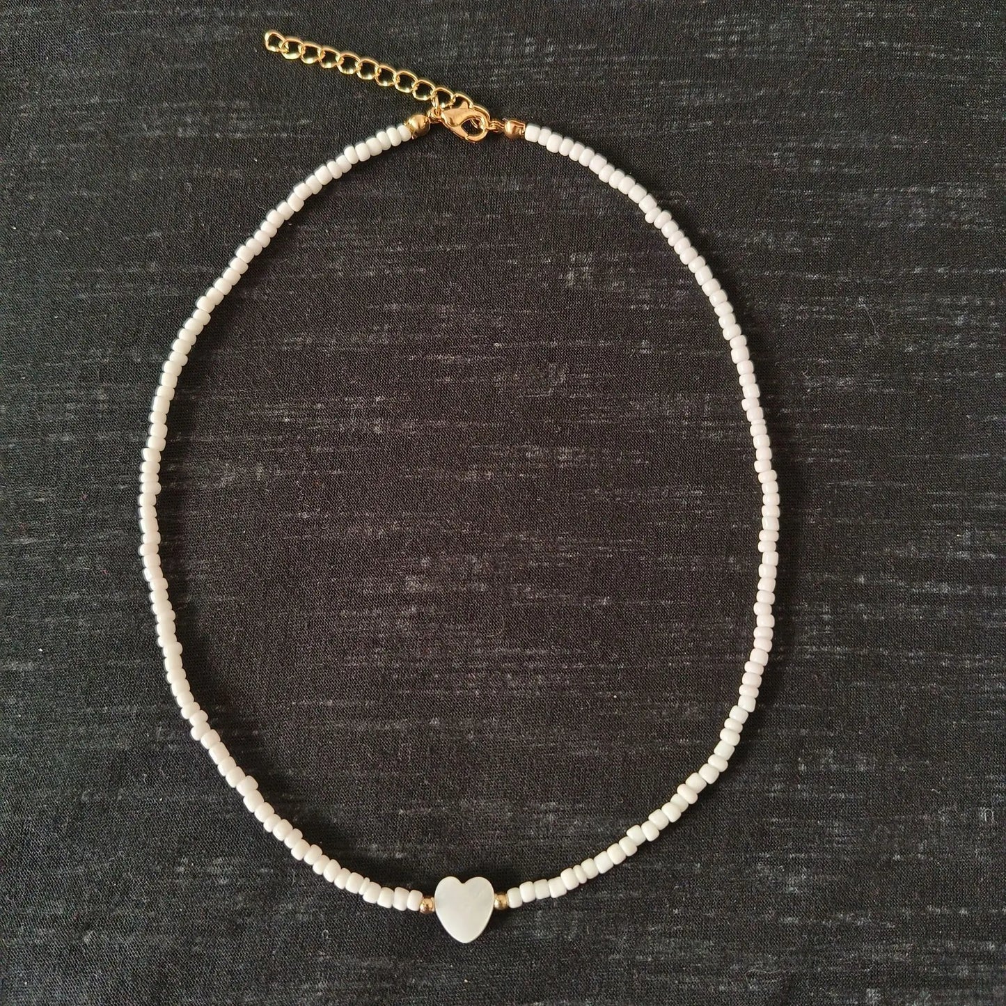 Handmade Natural Shell Heart Bead Necklace – Personalized Simple Fashion Jewelry