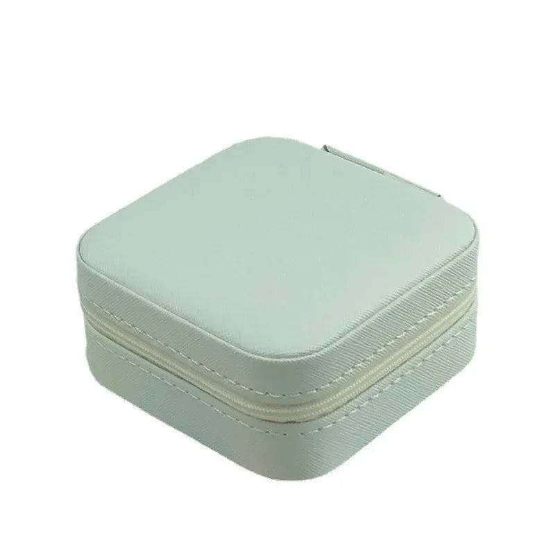 Square Mini Jewelry Storage Box – Portable Ring & Earring Organizer (8 Colors)