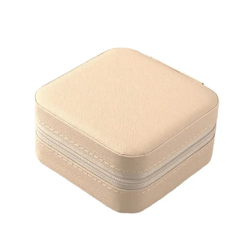 Square Mini Jewelry Storage Box – Portable Ring & Earring Organizer (8 Colors)