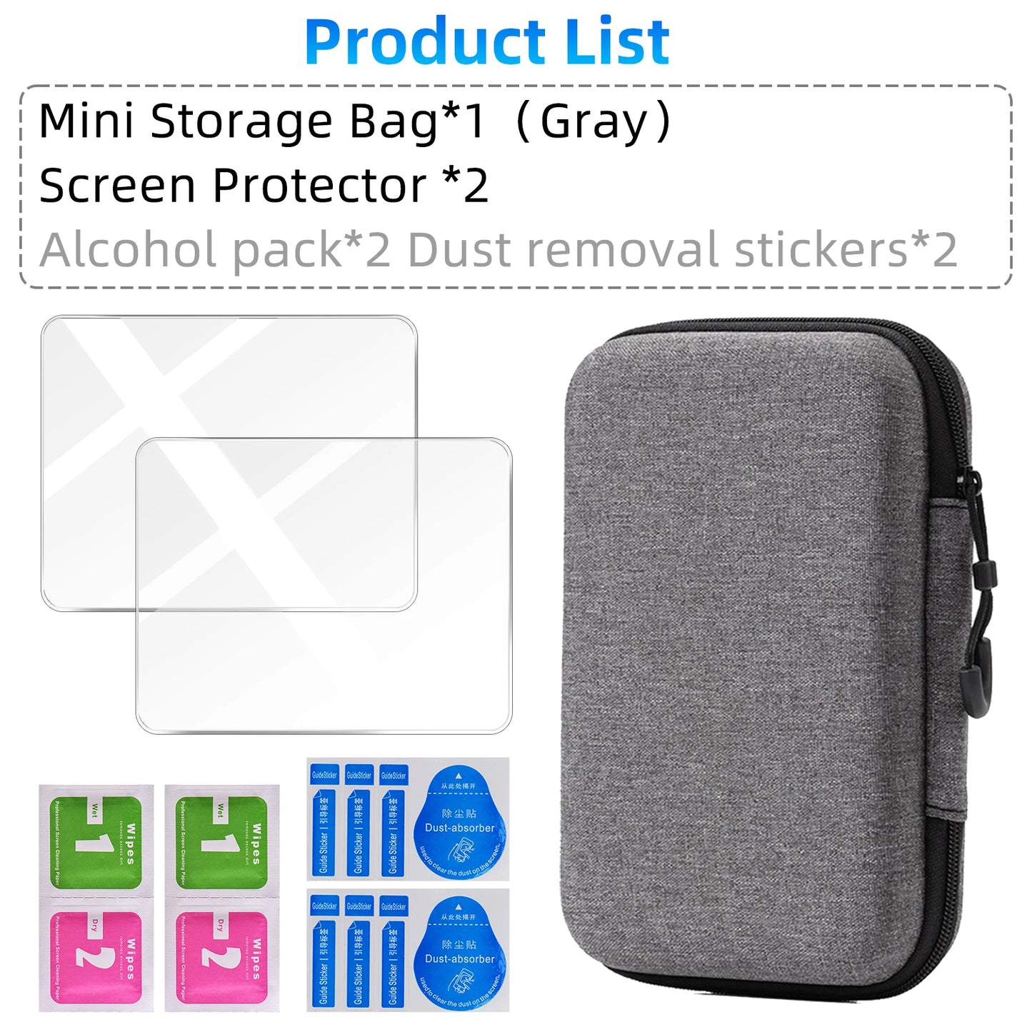 Tempered Glass + EVA Storage Case Set for R36S/R35S | Console Screen Protector & Carry Bag Accessories Kit