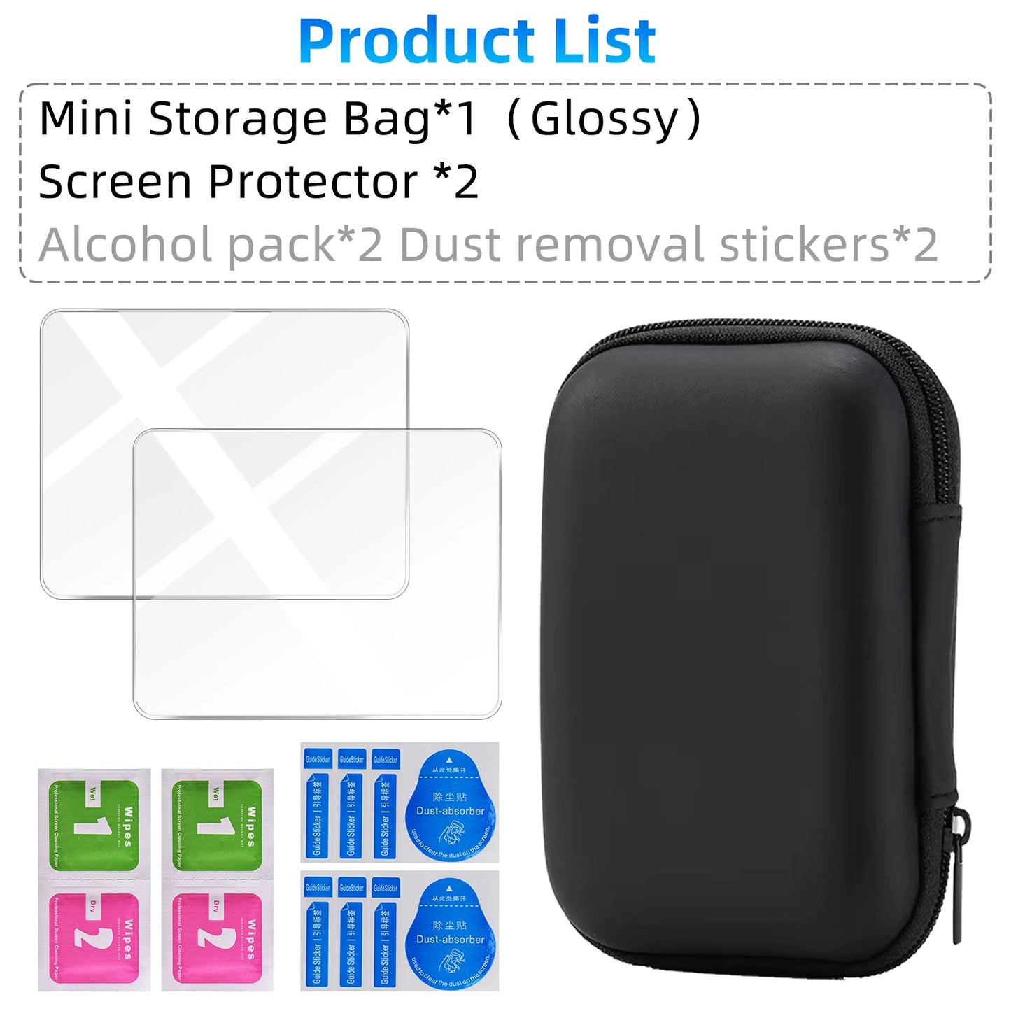 Tempered Glass + EVA Storage Case Set for R36S/R35S | Console Screen Protector & Carry Bag Accessories Kit
