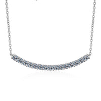 Moissanite Pendant Necklace VVS1 Bar Design Sterling Silver