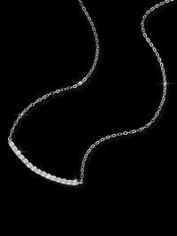 Moissanite Pendant Necklace VVS1 Bar Design Sterling Silver