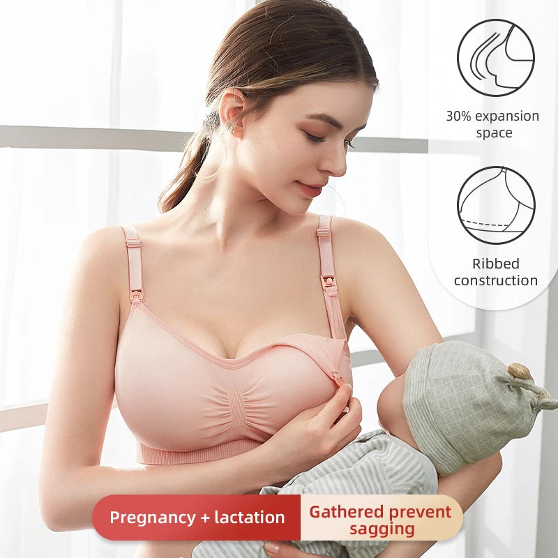 Plus Size Nursing Bra Breathable Seamless For Breastfeeding
