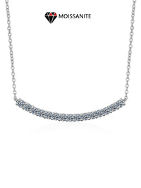 Moissanite Pendant Necklace VVS1 Bar Design Sterling Silver