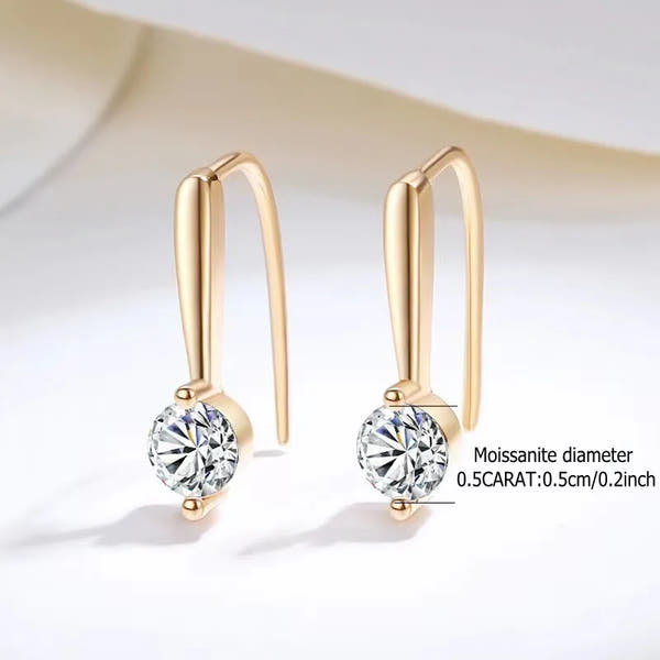 Moissanite Earrings – 925 Sterling Silver Fashion Jewelry for Women