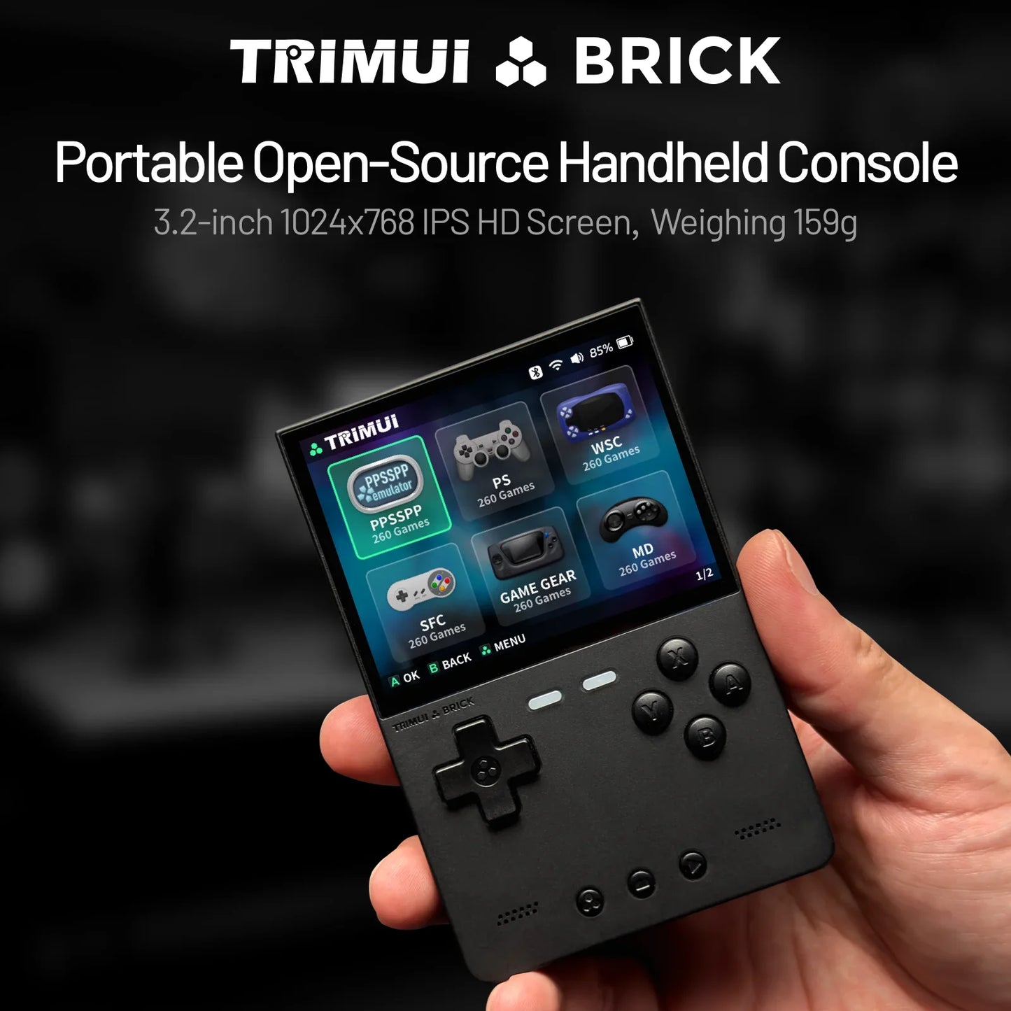Trimui Brick Console 3 Point 2 Inch IPS Screen LED Lighting