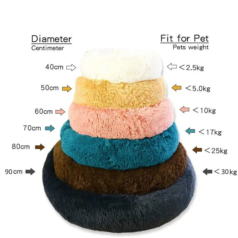 Super Soft Plush Donut Cat Bed Washable Calming Pet Bed