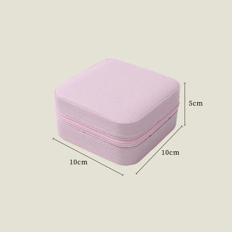 Compact Square Mini Jewelry Box Ring and Earring Organizer