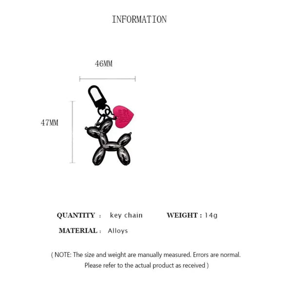 Y2K Balloon Dog Keychain – Punk Style Fashion Bag & Car Pendant