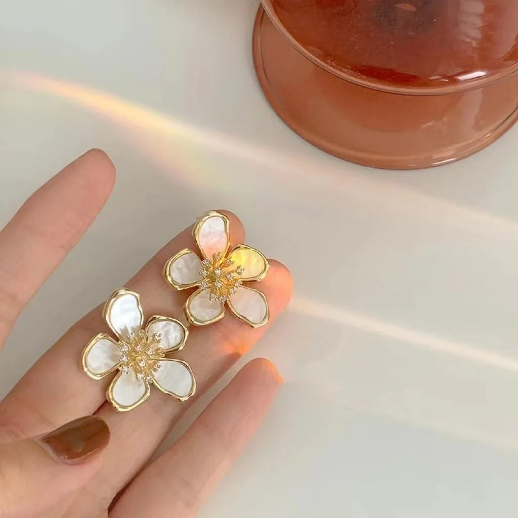 ZAKOL Flower Earrings – Korean Fashion Crystal Zircon Party Accessories for Women