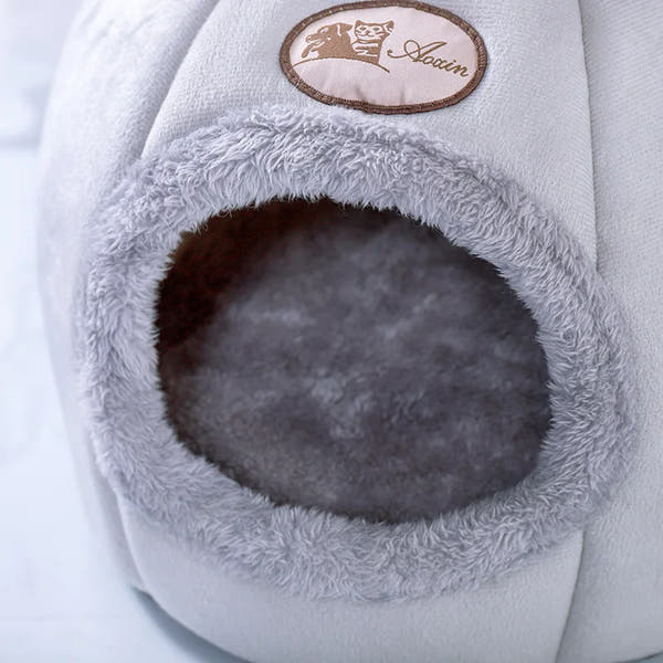 Cozy Cat & Small Dog Bed – Deep Sleep Winter Cave Tent | Soft Indoor Pet House Nest for Cats & Puppies
