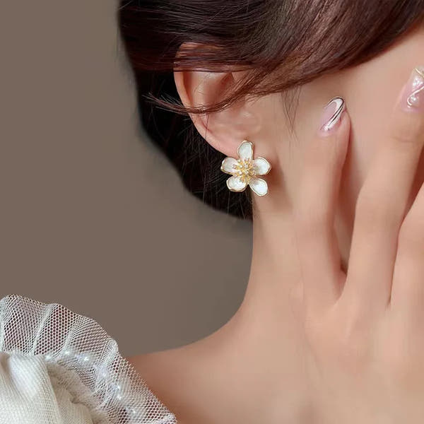 ZAKOL Flower Earrings – Korean Fashion Crystal Zircon Party Accessories for Women