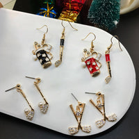 Gold-Plated Golf Ball Earrings for Women – Sparkling Rhinestone Sports Jewelry Gift