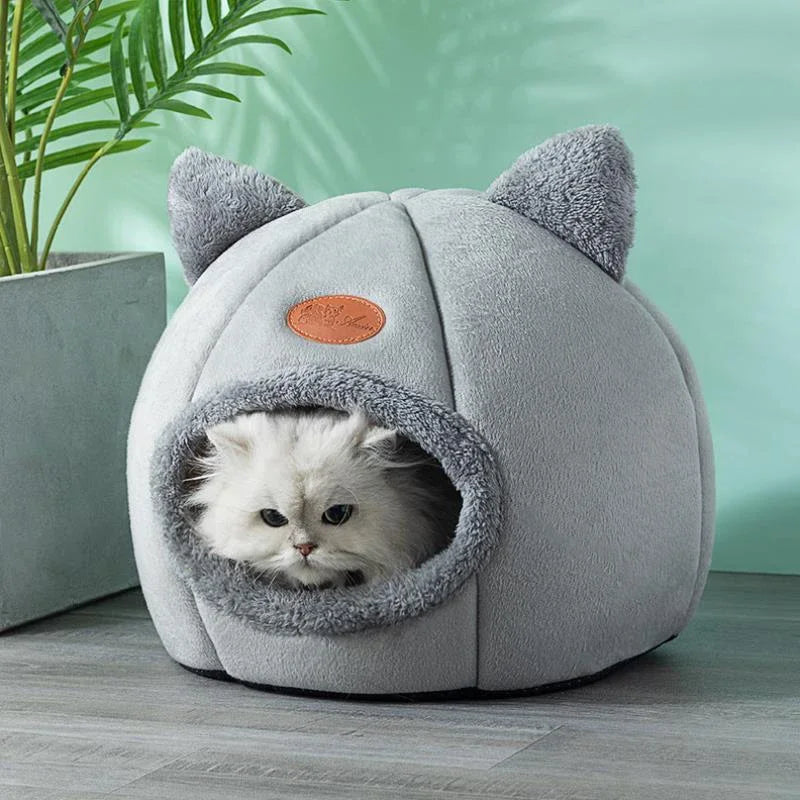 Cozy Cat & Small Dog Bed – Deep Sleep Winter Cave Tent | Soft Indoor Pet House Nest for Cats & Puppies