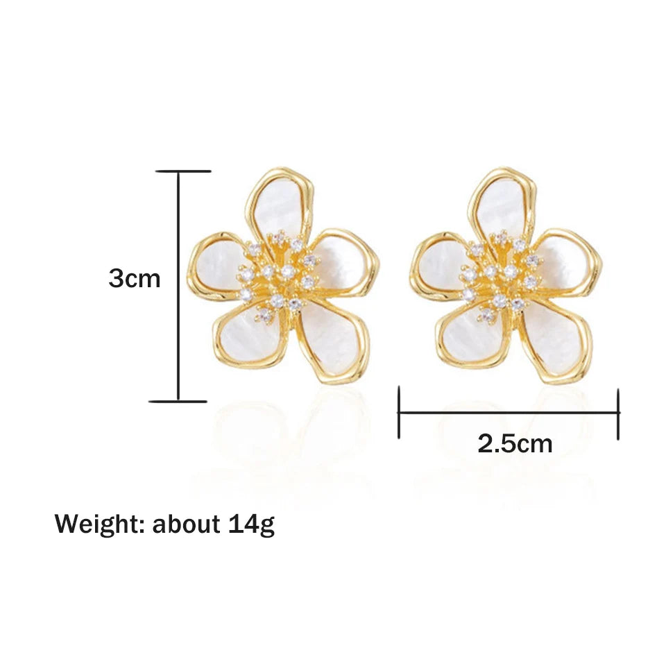 ZAKOL Flower Earrings – Korean Fashion Crystal Zircon Party Accessories for Women