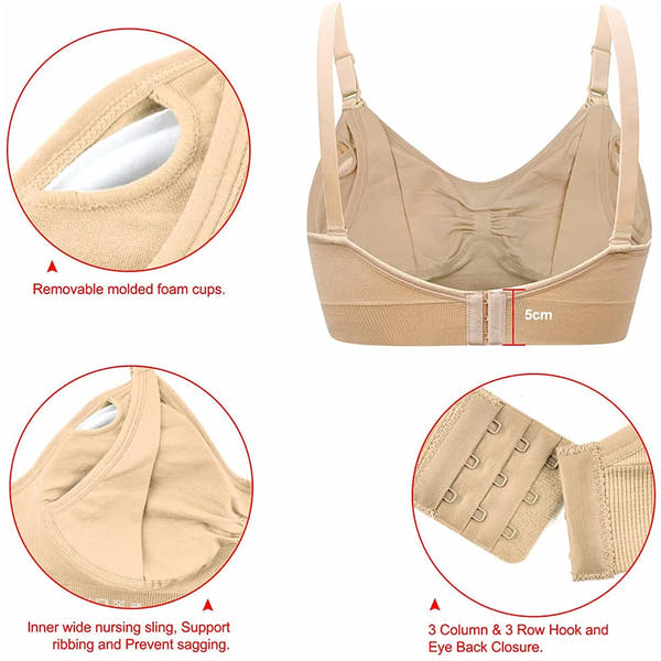 1/3pcs Wirefree Maternity Nursing Bras – Breathable Breastfeeding Bra for Pregnant Women
