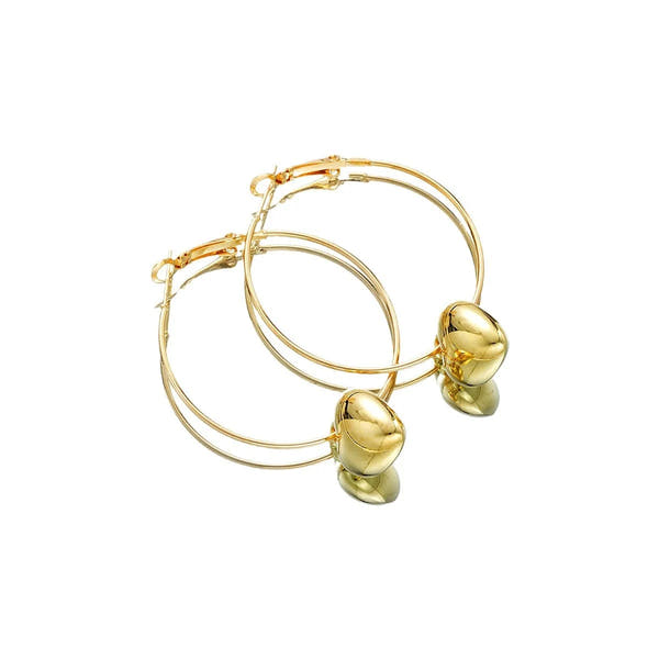 2024 Heart Pendant Hoop Earrings – Fashion Big Circle Drop Earrings for Women (Gold & Silver Variants)