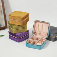 Velvet Jewelry Storage Box – Portable Travel Organizer for Rings, Earrings & Necklaces (8 Colors)