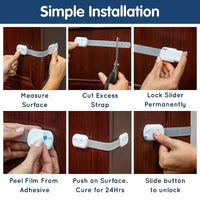 Baby Safety Lock Kit Cabinet Drawer Latches With Adhesive