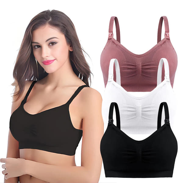 Breathable Maternity Nursing Bras 3 Pack Wireless Seamless