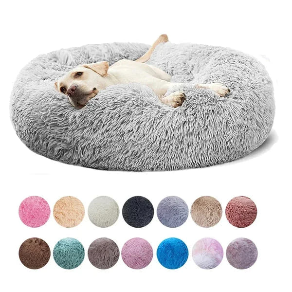 Super Soft Plush Donut Cat Bed Washable Calming Pet Bed