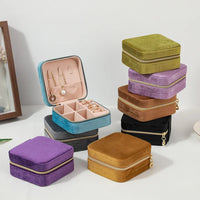 Velvet Jewelry Storage Box – Portable Travel Organizer for Rings, Earrings & Necklaces (8 Colors)