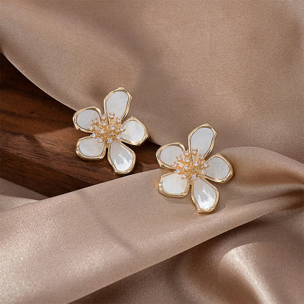 ZAKOL Flower Earrings – Korean Fashion Crystal Zircon Party Accessories for Women