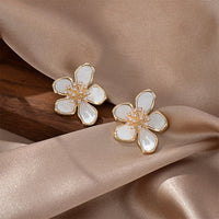 ZAKOL Flower Earrings – Korean Fashion Crystal Zircon Party Accessories for Women
