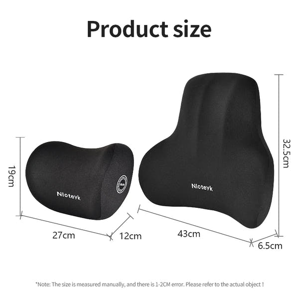 Memory Foam Car Neck Cushion & Lumbar Support Pillow – Universal Car Seat Comfort Accessories