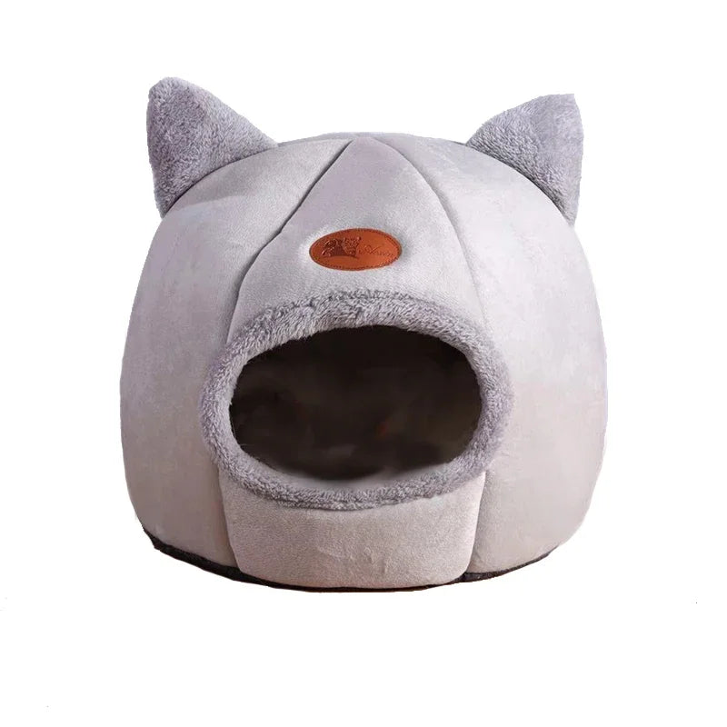 Cozy Cat & Small Dog Bed – Deep Sleep Winter Cave Tent | Soft Indoor Pet House Nest for Cats & Puppies
