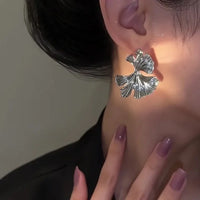 Ginkgo Leaf Statement Earrings Gold Or Silver Plant Design