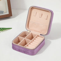 Velvet Jewelry Storage Box – Portable Travel Organizer for Rings, Earrings & Necklaces (8 Colors)