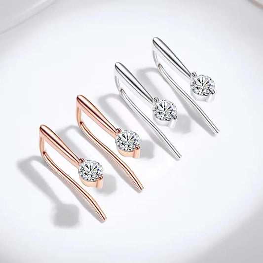 Moissanite Earrings – 925 Sterling Silver Fashion Jewelry for Women