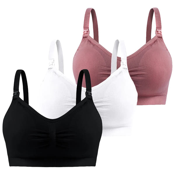 Breathable Maternity Nursing Bras 3 Pack Wireless Seamless