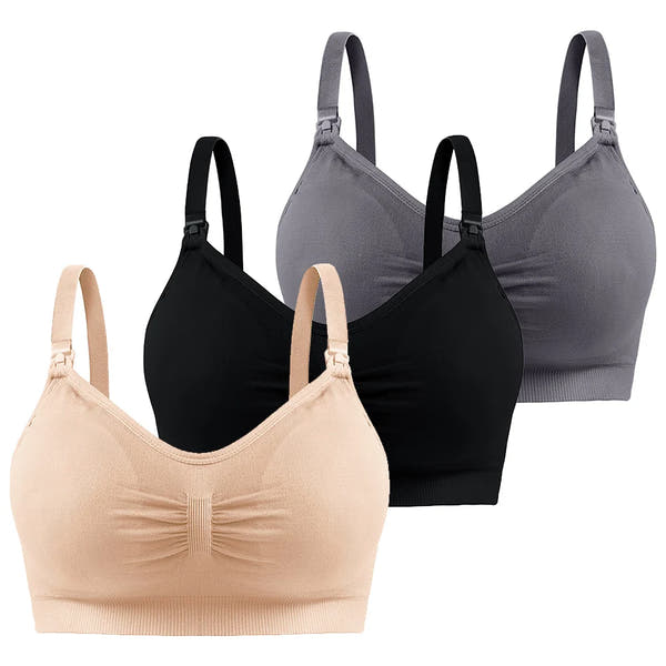 Breathable Maternity Nursing Bras 3 Pack Wireless Seamless