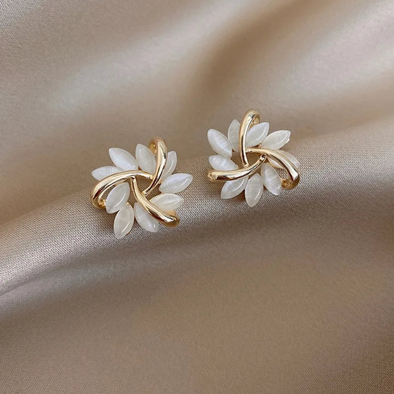 ZAKOL Flower Earrings – Korean Fashion Crystal Zircon Party Accessories for Women