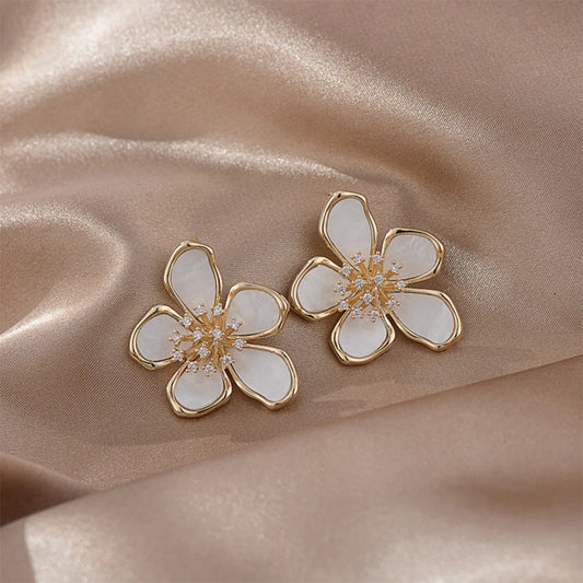 ZAKOL Flower Earrings – Korean Fashion Crystal Zircon Party Accessories for Women