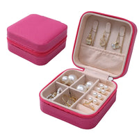 Compact Square Mini Jewelry Box Ring and Earring Organizer