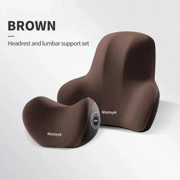 Memory Foam Car Neck Cushion & Lumbar Support Pillow – Universal Car Seat Comfort Accessories