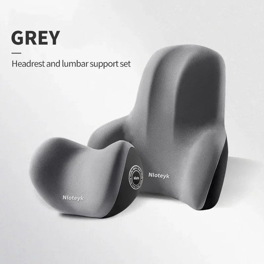 Memory Foam Car Neck Cushion & Lumbar Support Pillow – Universal Car Seat Comfort Accessories