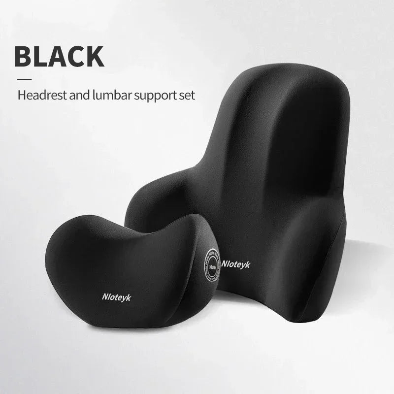 Memory Foam Car Neck Cushion & Lumbar Support Pillow – Universal Car Seat Comfort Accessories