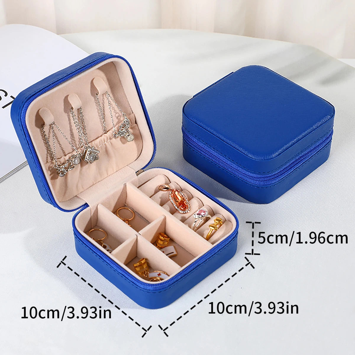 PU Leather Jewelry Mini Storage Box – Travel & Home Organizer for Rings, Earrings, Bracelets & Necklaces